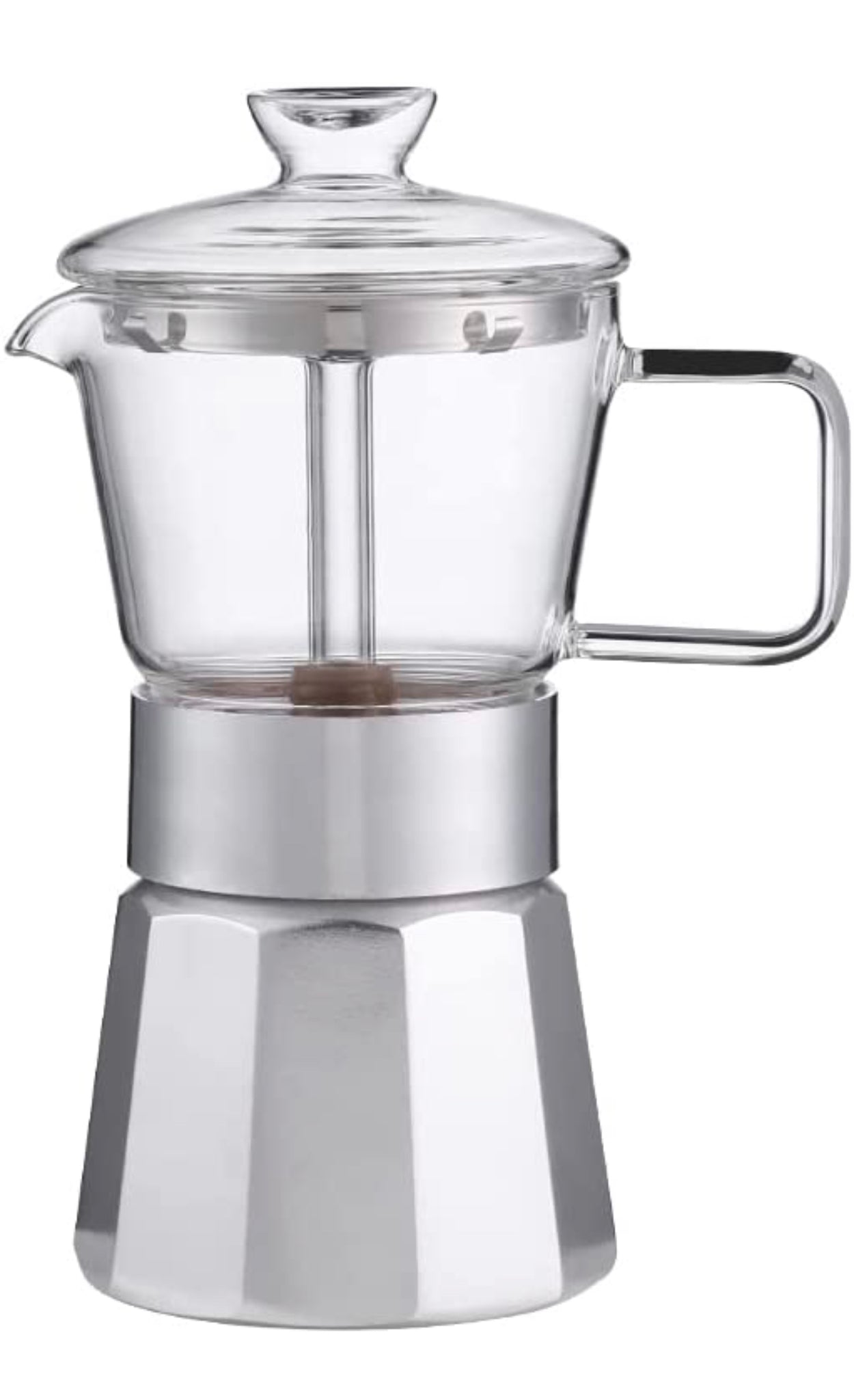 Glass Espresso Maker Medium 6 c/ Greca de Cristal Mediana, 6 tz