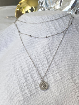 THREE TIER COIN LAYERED NECKLACE