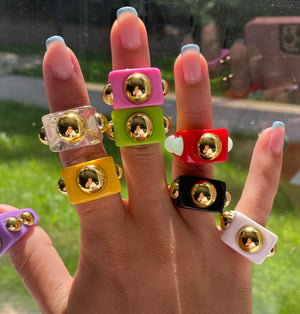 TRENDY CHUNCKY RESIN RINGS